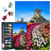1000 Piece Jigsaw Puzzles, Landscape Tulips Dutch Windmills Adults Jigsaw