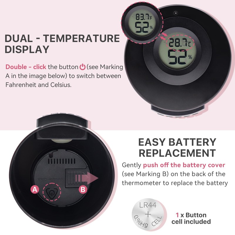 Pretty memory Eyelash Glue Storage Container with Digital Display, Temperature