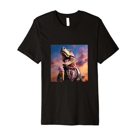 T-Rex Eating Ice Cream Tyrannosaurus Rex Premium T-Shirt