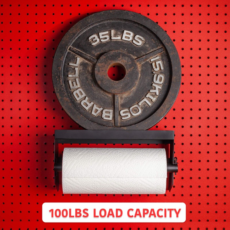 Pegboard Paper Towel Holder with Shelf, Peg Board Accessory Kit