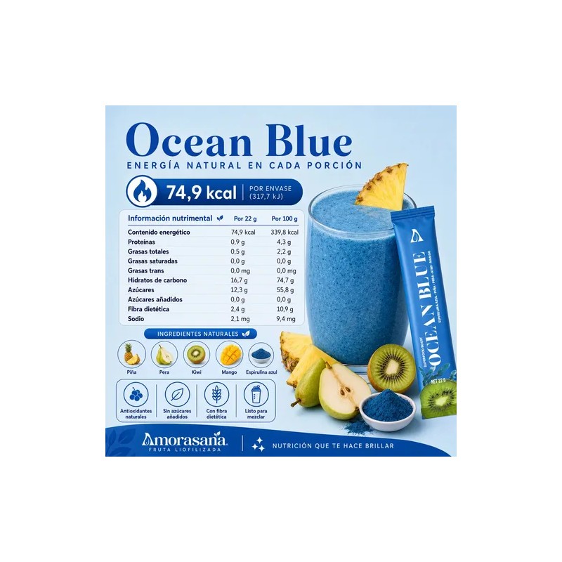 Amorasana Jugo De Espirulina Azul En Polvo Para Smoothie