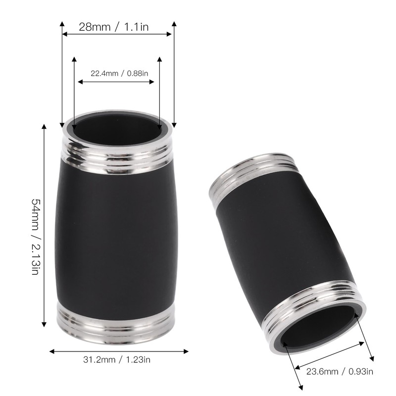 2Pcs Clarinet Tuning Tube Barrel 54mm Pitch Pipe B Flat