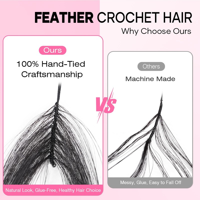 Miracle Feather Crochet Hair for Black Women Deep Wave 18"