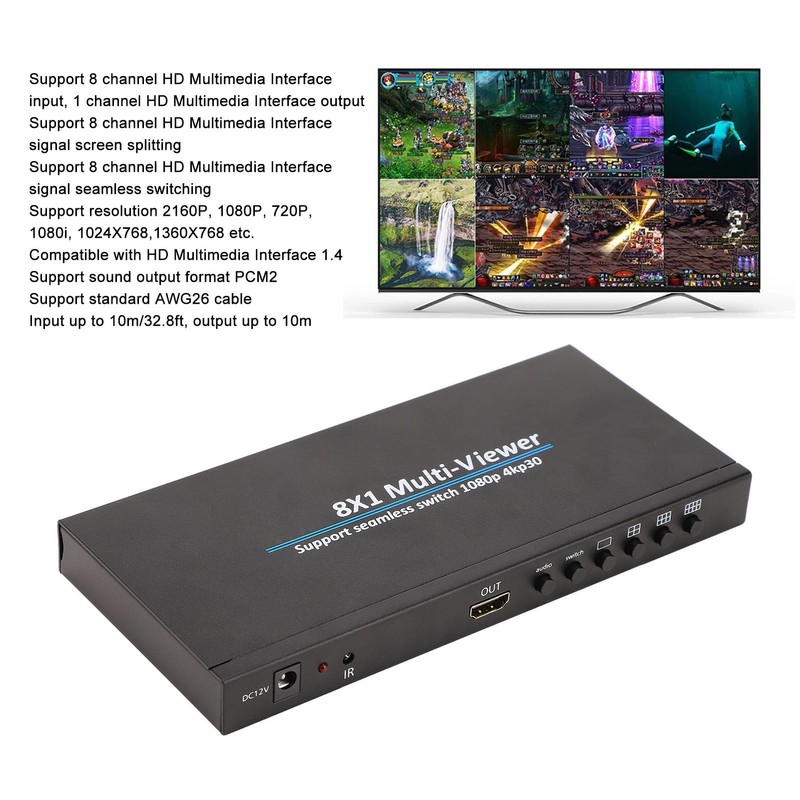 Multi Viewer Screen Divider 8x1 HD Multimedia Interface Screen Spliter