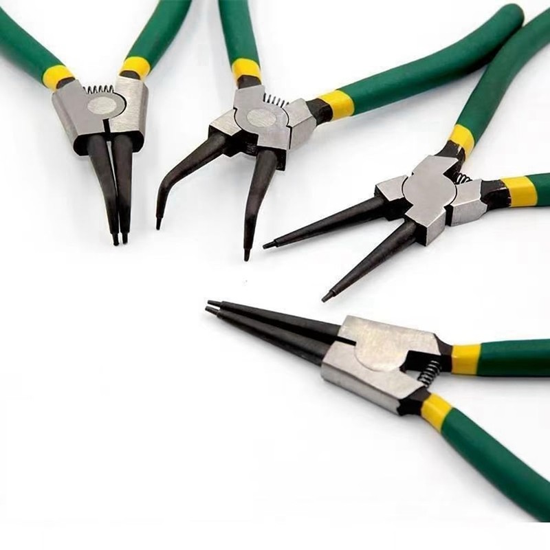 Veumoie Circlip Plier Set 7 Inches External Internal Staight Bent