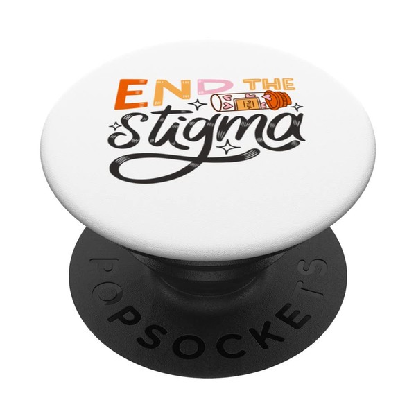 End the stigma Depression Support Mental Health Art PopSockets Swappable