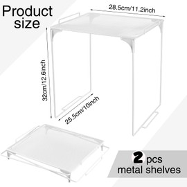 Ctosree 13 Pcs Locker Organizer and Accessories Kit Stackable Mesh Locker Shelf, Pen Holder, Magnetic Mirror, Whiteboard, Cloth, Marker, Magnet for Classroom Back to School Essentials(White)