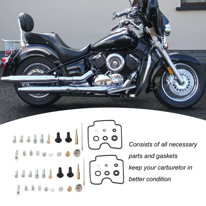 Motorcycle Carburetor Rebuild Kit with Gasket Spring Replacement for V