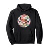 Vintage Quilt Pattern Squares and Hearts Pullover Hoodie