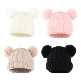 Gorro De Invierno Para Bebé Con Pompón, Gorro De Punto