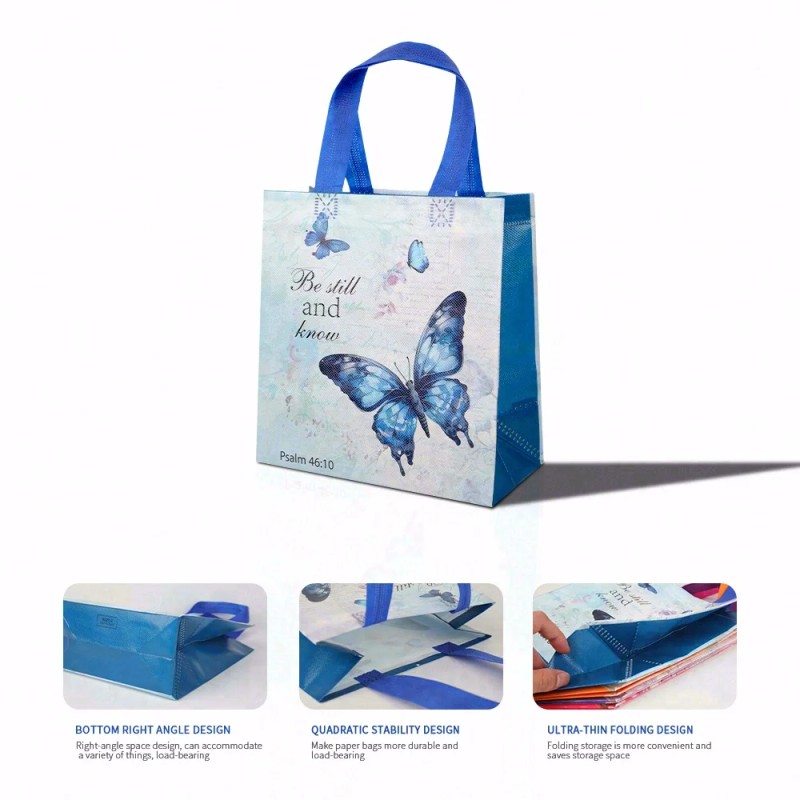 20PCS Reusable Butterfly Non-Woven Gift Bags for Religious Churches for