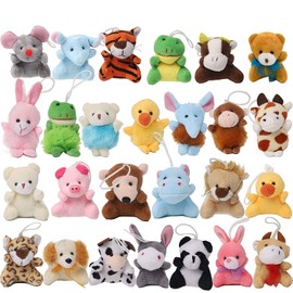 Juego de mini animales de peluche, juguetes de peluche de animales de la selva, juego de animales de peluche para caza de Pascua, rellenos de cestas, rellenos de bolsas de golosinas