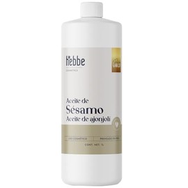 HEBBE Aceite de Sésamo 1 L | Prensado en Frío 100% Puro | Hidratante Piel y Cabello | Antioxidante Vitamina E | Uso Cosmético