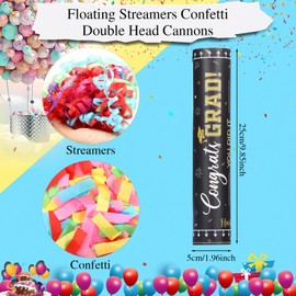 Honoson 10 Pack Graduation Confetti Streamer 2024 Upgrade Congrats Grad Hand Throw Streamer Confetti Popper Grad Party Favors for Graduation Party Decorations Class of 2024 Party Supplies