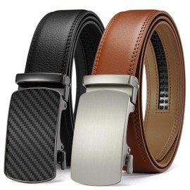 CHAOREN Leather Ratchet Belt Men 2 Pack - Customizable Fit, Effortless Style (35mm)