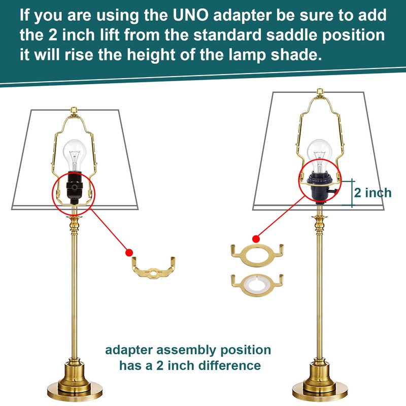 WEAVERBIRD 8 9 10 inch Adjustable Lamp Shade Harp Holder
