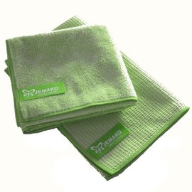 Jemako Professional Cloth 40 x 45 cm and Dry-Wipe Cloth 40 x 45 cm Set of 2 Green