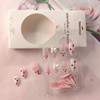 24Pcs French Tip Press on Nails Short Almond Fake Nails