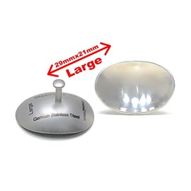 Stainless Steel Corneal Eye Shield Protectors, 29mm x 21mm (Large), Set of 2