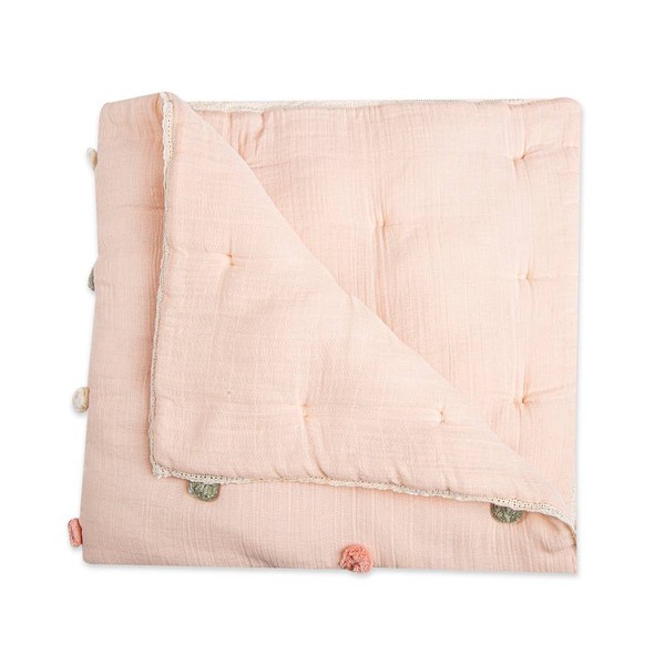Crane Baby Pom Pom Blanket | Parker Pink