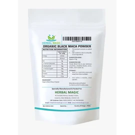Herbal Magic Organic Black Maca Root Powder- Sparkle Your Smoothies, Milkshakes, Recipes- Naturally Sweet & nutritive - Free from Fillers & preservatives-100g
