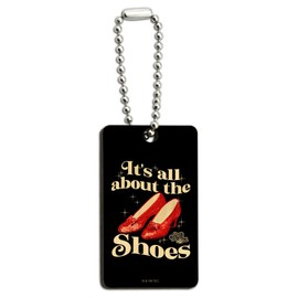 GRAPHICS & MORE The Wizard of Oz All About the Shoes Wood Wooden Rectangle Keychain Key Ring