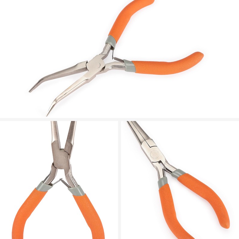 SIDAZON Fish Bone Pliers/Tweezers 6 Inches Bent nose pliers Curved