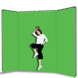 Shirtal 7.87ft x 13.12ft Green Screen Backdrop with Stand, Large Collapsible Green Backdrop with Heavy Duty Stand for Parties, Photography, Video Shooting, Live Streaming, Gaming