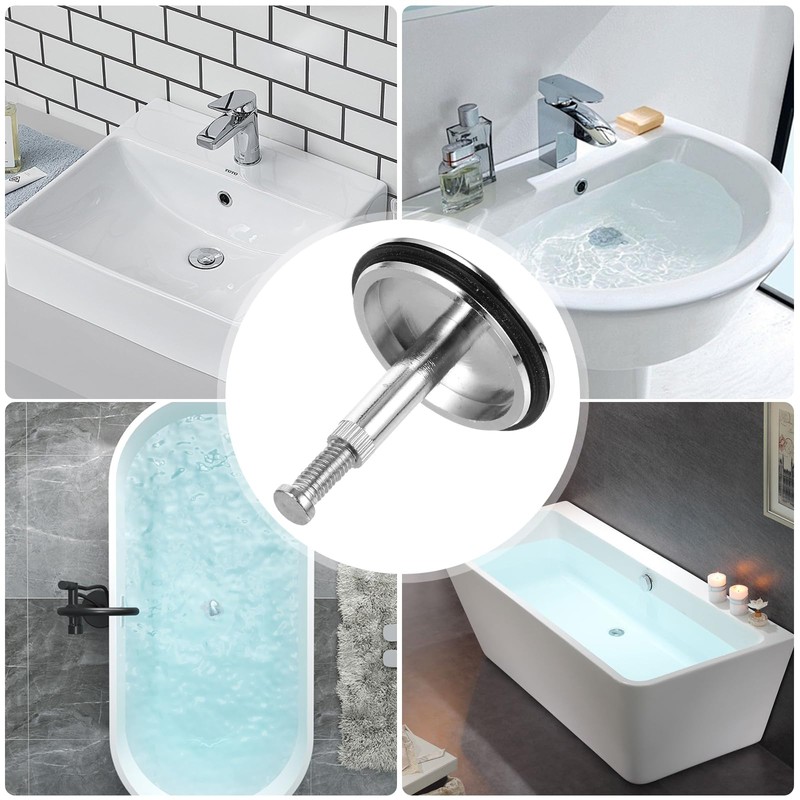 Oneroomone Universal Bath Stopper, Bathtub Stop 43mm, Sink Stop, Solid