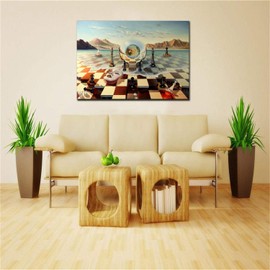 Salvador Dali Wall Art Dalí Chess Mask on the Sea Framed Painting Canvas Art For Bedroom Livingroom Decoration Ready to Hang