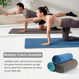 RYTMAT Yoga Mat Towel with Alignment Lines, Non-Slip for Hot Yoga & Pilates, Machine Washable (Dark Grey)