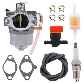 Bynor 15003-2153 Carburetor Fits Kawasaki FC420V 4 Stroke Engines With Gaskets & Fuel Filter & Fuel Line & Spark Plug Replace # 15003-2154 15001-2972