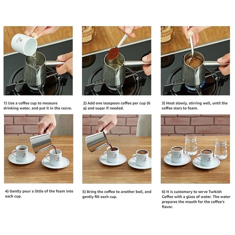 KURUKAHVECI MEHMET EFENDI Turkish Coffee, Cezve Set, Roasted Ground,Rich Aroma,