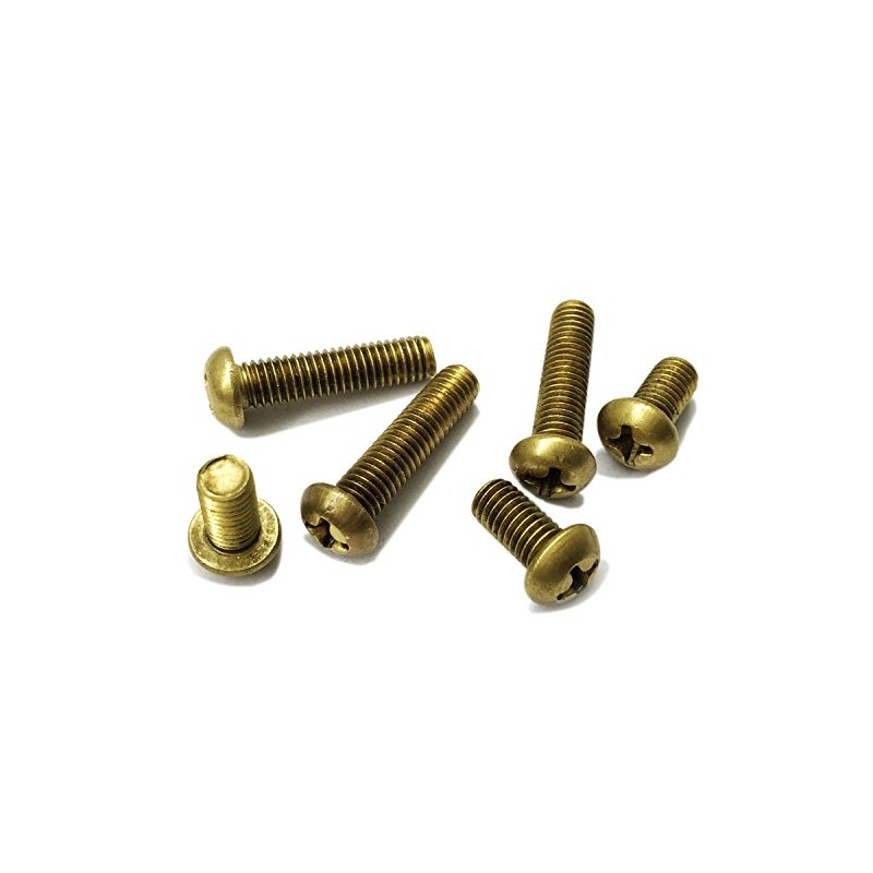 M3 x 5mm Phillips Pan Head Machine Screws,Brass,Metric,Full Thread,Right Hand,Pk