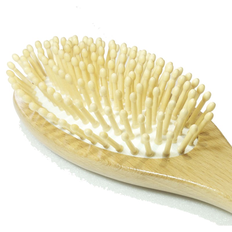 Wood Massage Hair Brush Natural Wrist with Gentle Stimulation