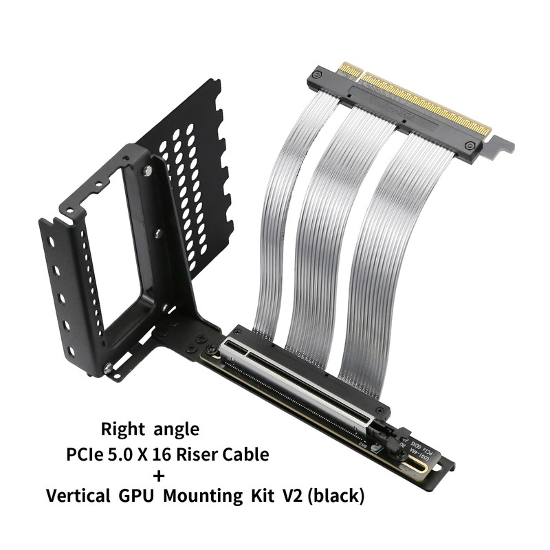 GIGA-MEGA PCIe X16 GEN5 Riser Cable with GPU Vertical Mount