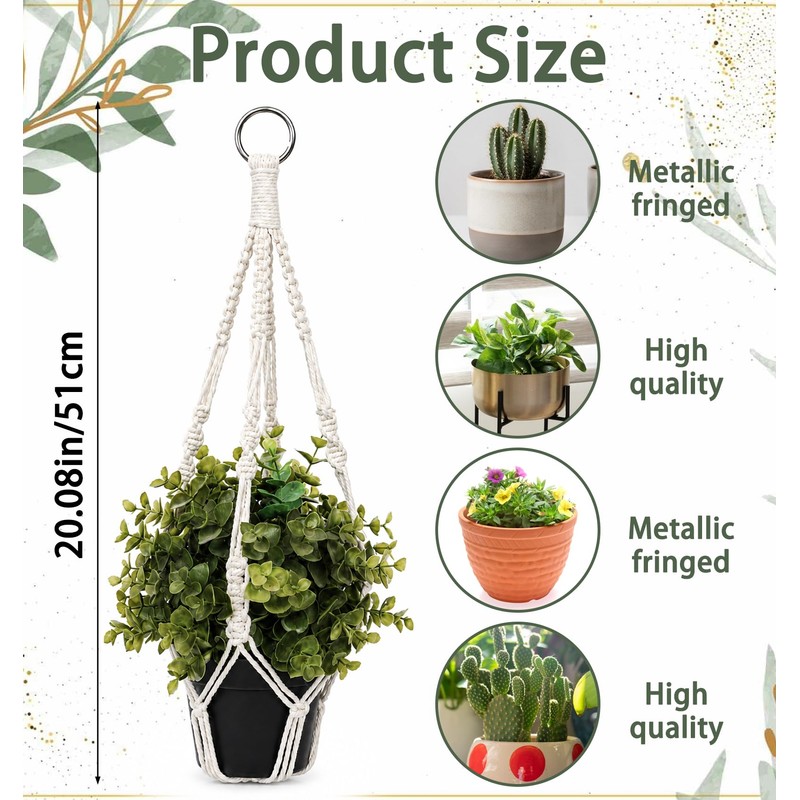 2 Pcs Small Macrame Plant Hangers, Small Plant Hanger