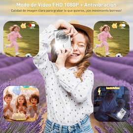 HeiLuon Camara Fotografica Digital para Niños FHD 1080P 50MP con Tarjeta 64GB, Zoom 16X, Anti-Shake, Disparo Continuo – Camara Digital Digicam Regalo 