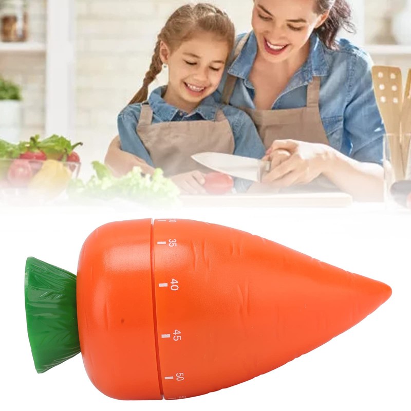 Cooking Timer Mechanical Timer Cute Carrot Shape for Kitchen Reading