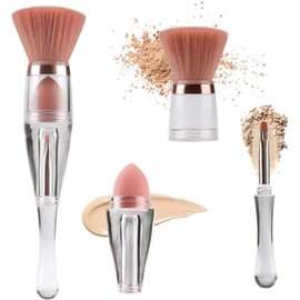 Brocha Cosmética Multifuncional 3 en 1, Base en Polvo, Corrector, Brocha para Labios y Ojos, Herramienta de Maquillaje para Base, Polvo, Corrector