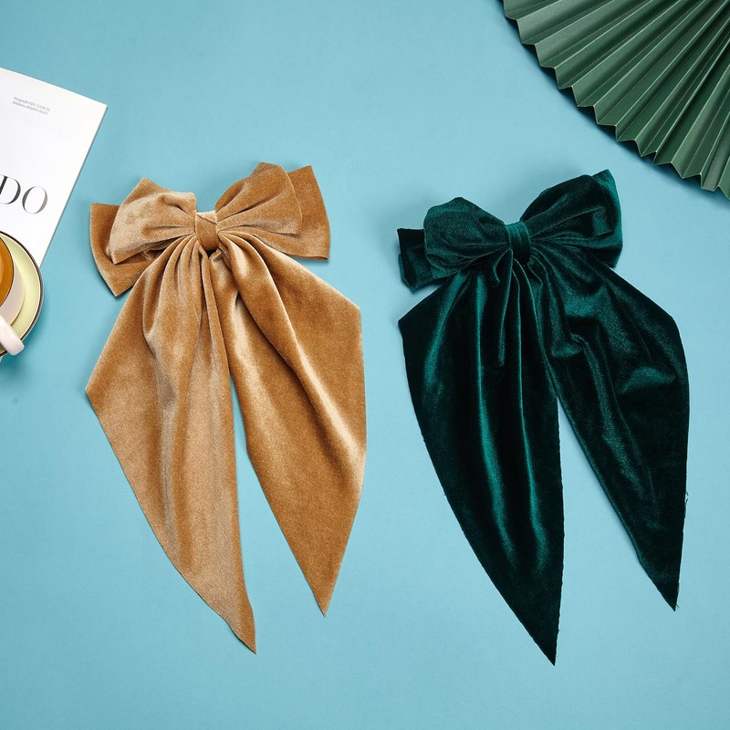 Exquisite Satin Bow Hair Accessory Velvet Large Hair Bow Long