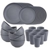Supernal 32pcs Wheat Straw Dinnerware Sets,Unbreakable Dinnerware Sets for 8,Reusable