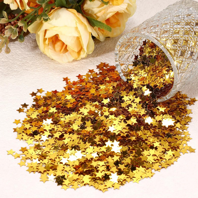 Hestya 60g Star Confetti Glitter Table Confetti Metallic Foil Stars