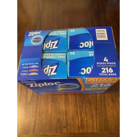 Ziploc Freezer Bags **216**Storage Pack Heavy Duty Quart Ziplock Bag Grip N Seal