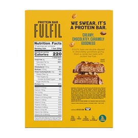 Fulfil FULFIL Protein Bars, Chocolate Salted Caramel Flavored, 20g Protein, Pantry Staples, 12 Count