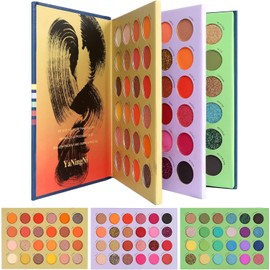 72 Color Makeup Palettes Press Eyeshadow Palette Book Shadow Palette Glitter Matte Shimmer Natural Highly Pigmented Professional Eye Shadow Powder Long Lasting Waterproof Make Up Palette