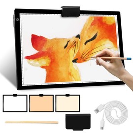 Mlife A4 Rechargeable Light Pad with 3 Colors Temperature,Built in Battery Light Box,Stepless Brightness,Rechargeable LED Ultimate Light Board for Tracing, Diamond Art Painting, Sketching