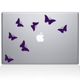 The Decal Guru 1029-MAC-13A-LAV Butterflies Decal Vinyl Sticker, 13" Macbook Air, Purple