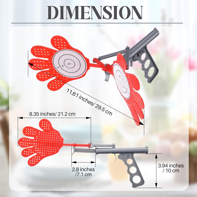 Qualiery 2 Pcs Fun Fly Swatter Gun, Plastic Bug Gun