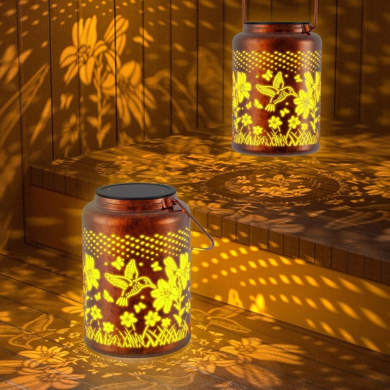 KagoLing Solar Lantern Hanging Light LED Hummingbird Outdoor Garden Lamp
